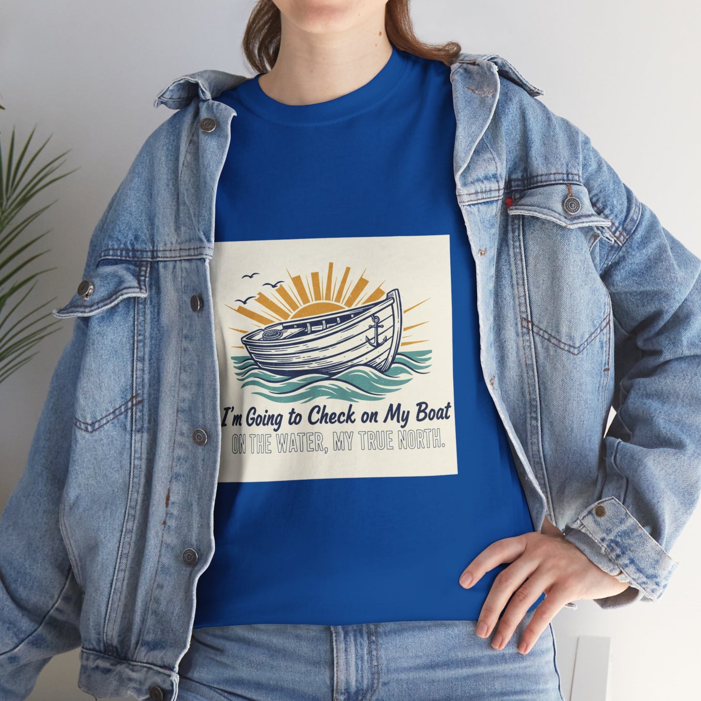 Boat T-Shirt — "I'm Going to Check on My Boat" Vintage Nautical Tee