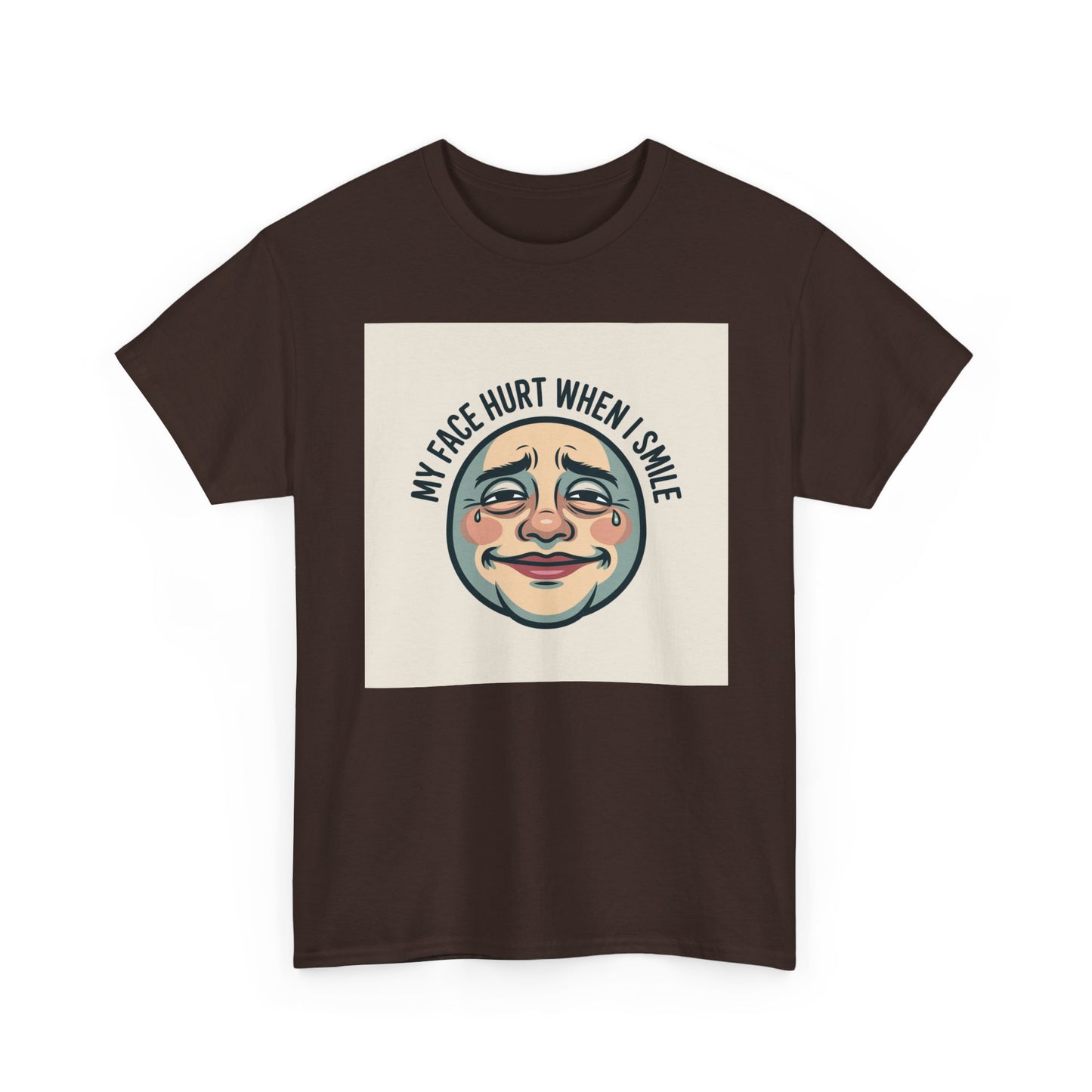 Graphic Tee — “My Face Hurt When I Smile” Vintage Sad Clown Laughing Design