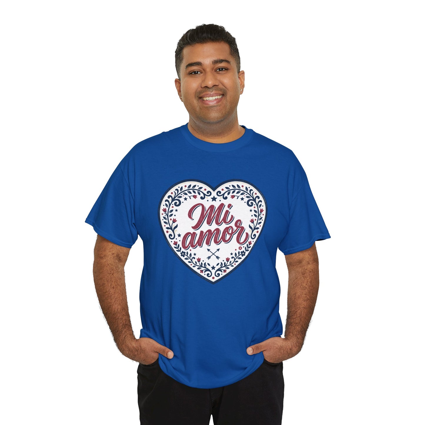 Mi Amor Heart T-Shirt — Romantic Floral Graphic Tee for Valentine’s Day