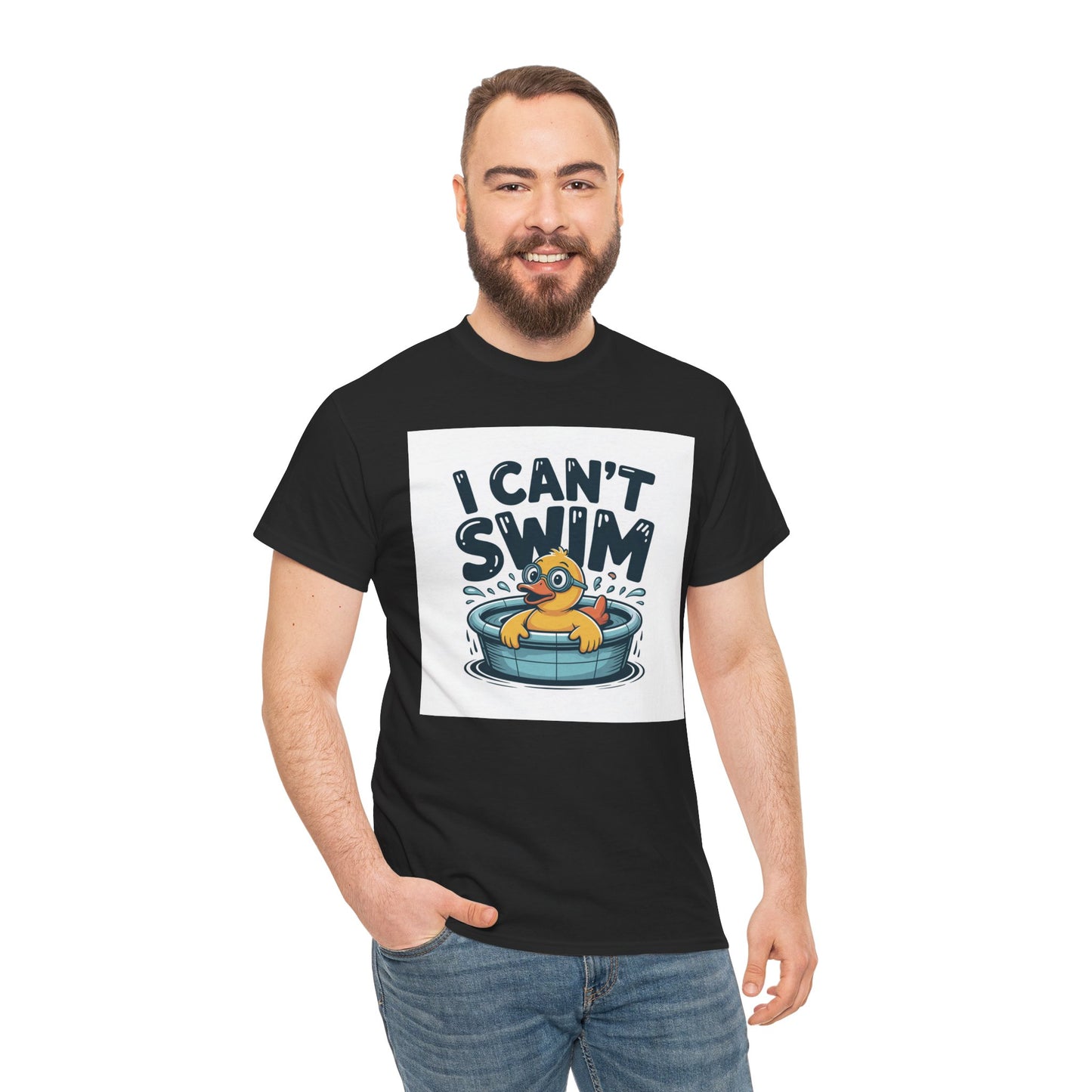 I Can't Swim Duck T-Shirt — Cute Funny Pool Float Graphic Tee