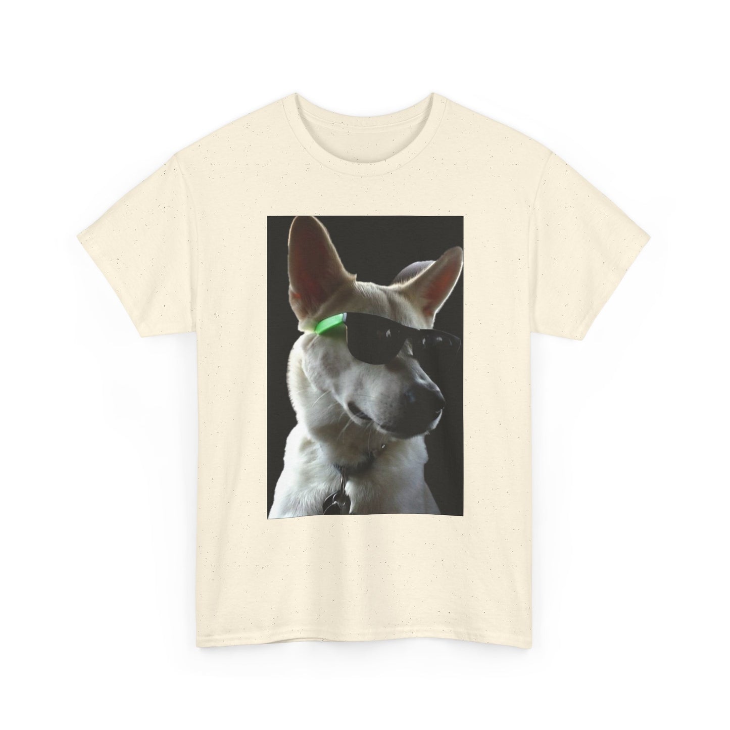 Cyberpunk Dog Photo Tee — Futuristic Bull Terrier Graphic T-Shirt Printify