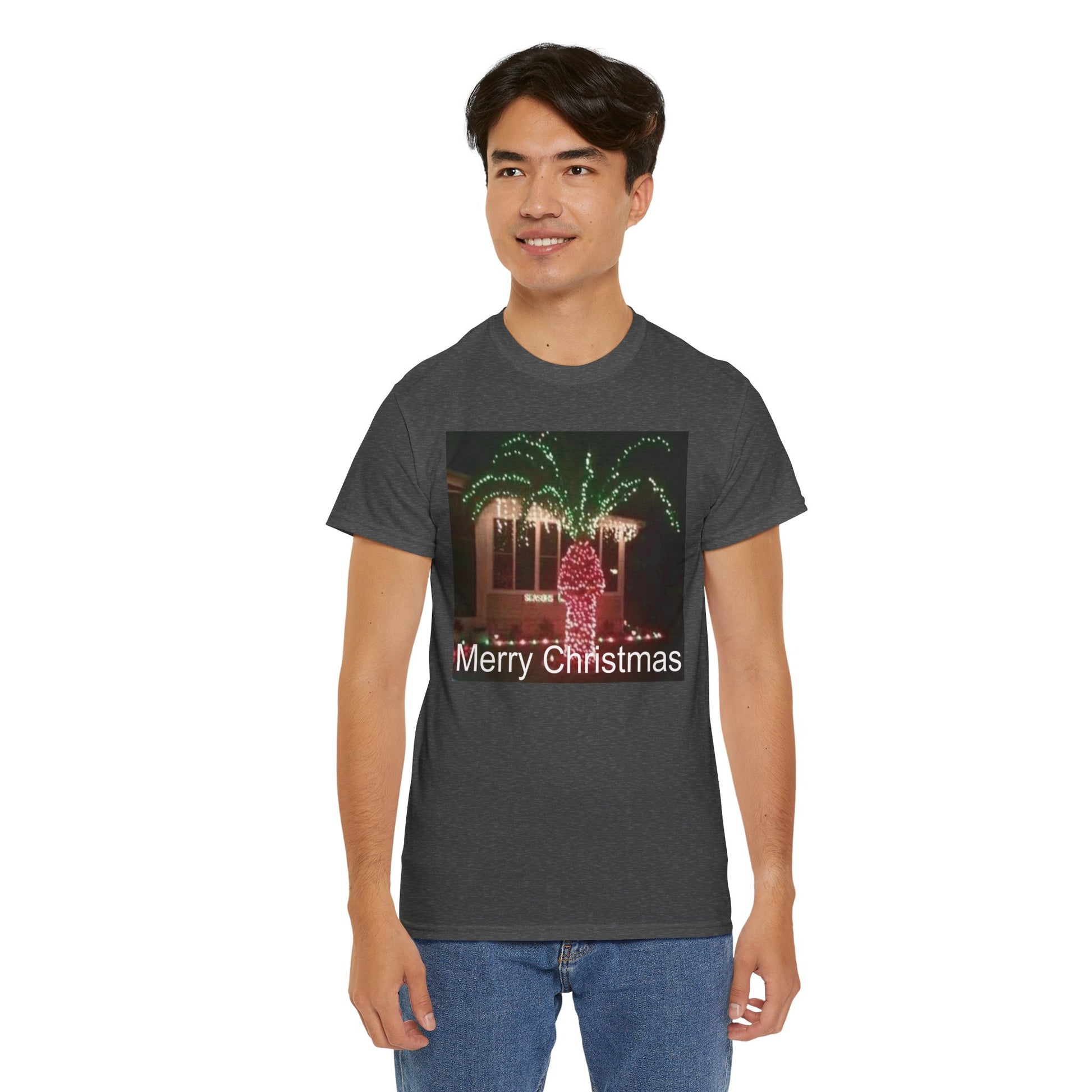 Christmas Lights Tee — 'Merry Christmas' Holiday Graphic T-Shirt Printify