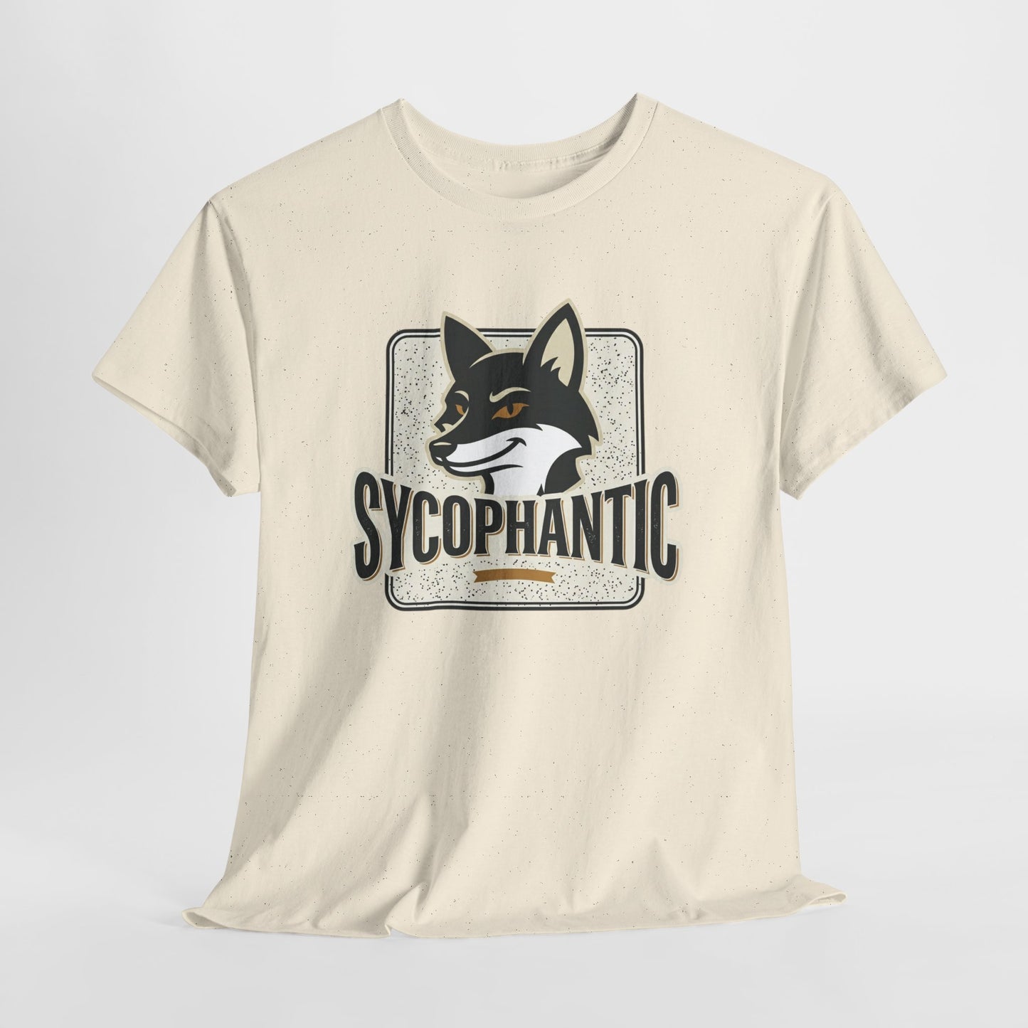 Sycophantic Fox Graphic Tee — Retro Animal Logo T-Shirt