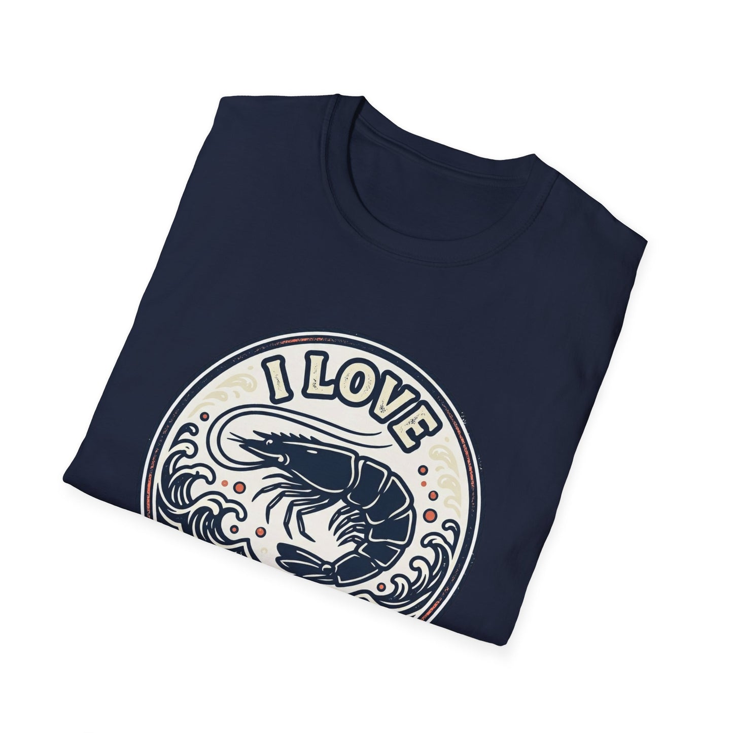 I Love Shrimp T-Shirt — Retro Seafood Crew Tee