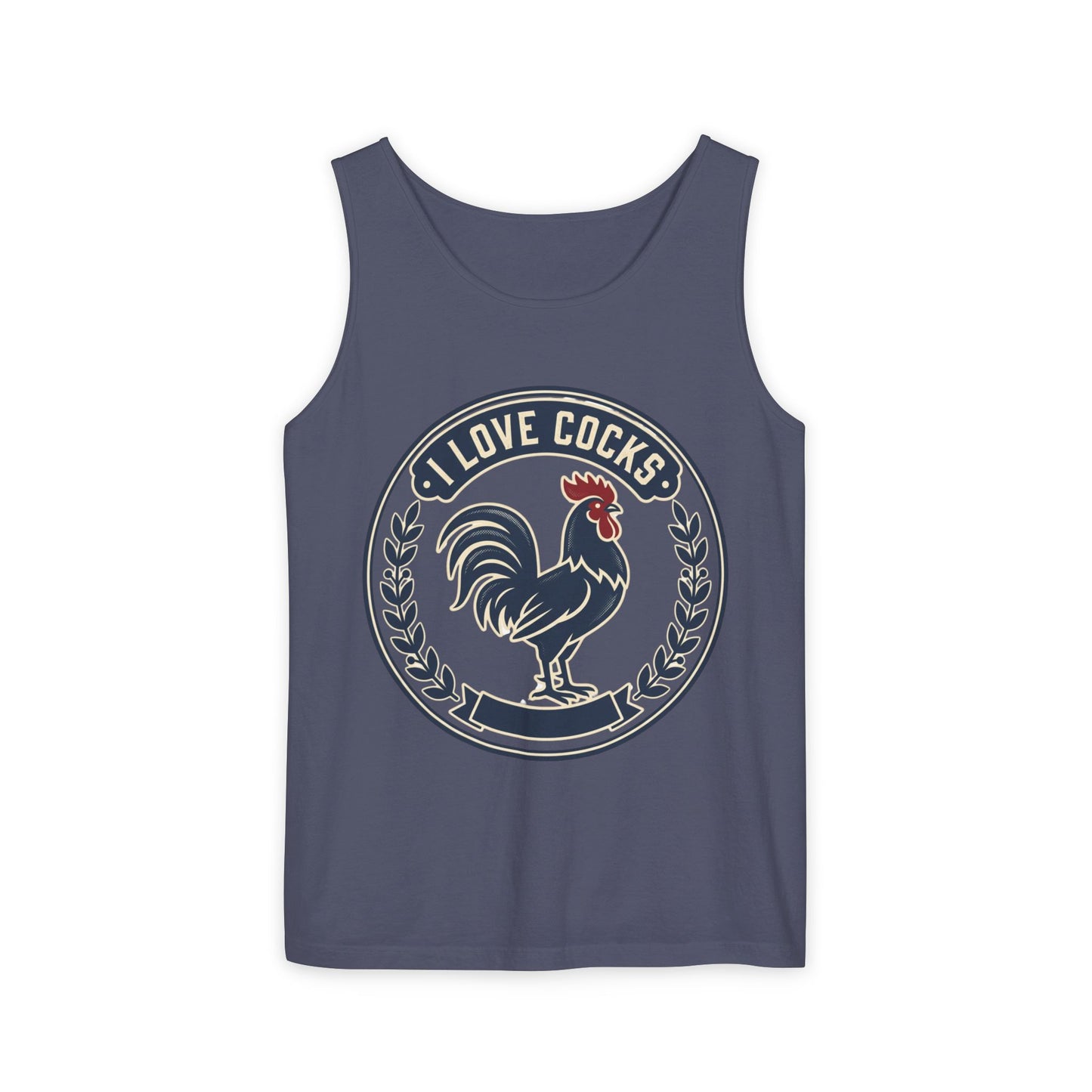 I Love Cocks Rooster Tank — Vintage Farmyard Graphic Tank Top