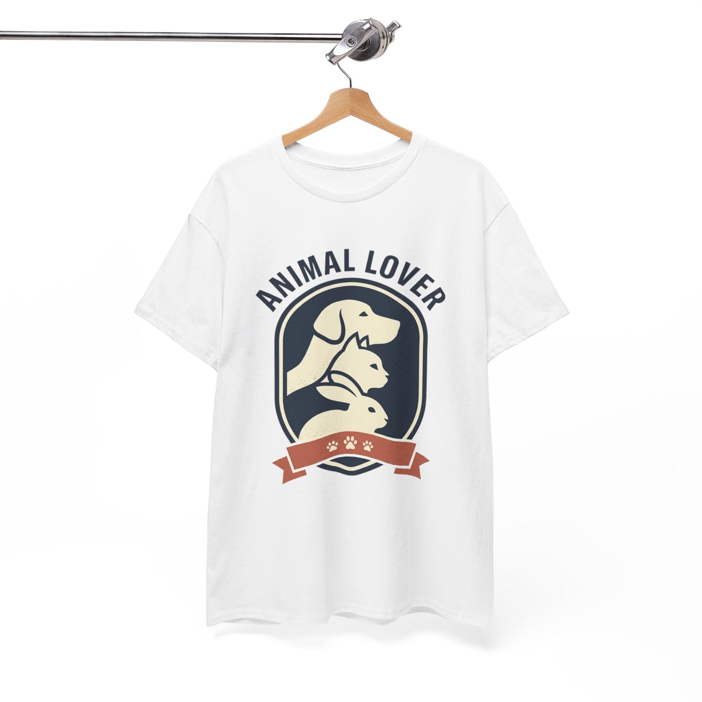 Animal Lover T-Shirt — Retro Pet Badge Tee (Dogs & Cats)