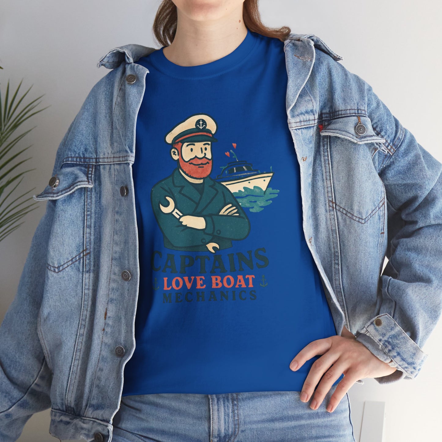 Captain Mechanics T‑Shirt — "Captains Love Boat Mechanics" Nautical Crew Tee