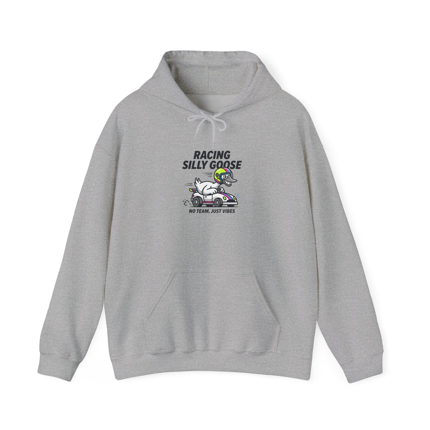 Racing Silly Goose Hoodie | motorsport parody, checkered pit crew humor