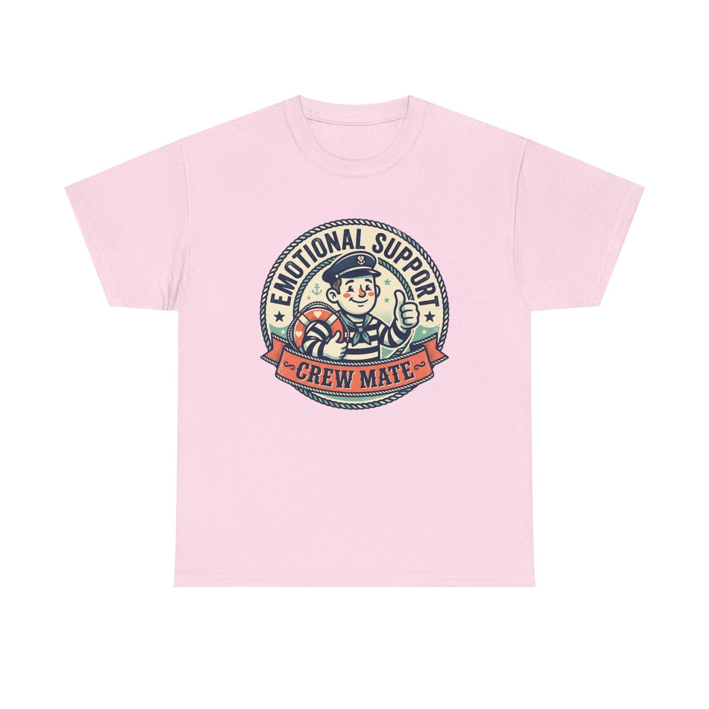Emotional Support Crew Mate T‑Shirt — Retro Nautical Crewmate Tee Printify
