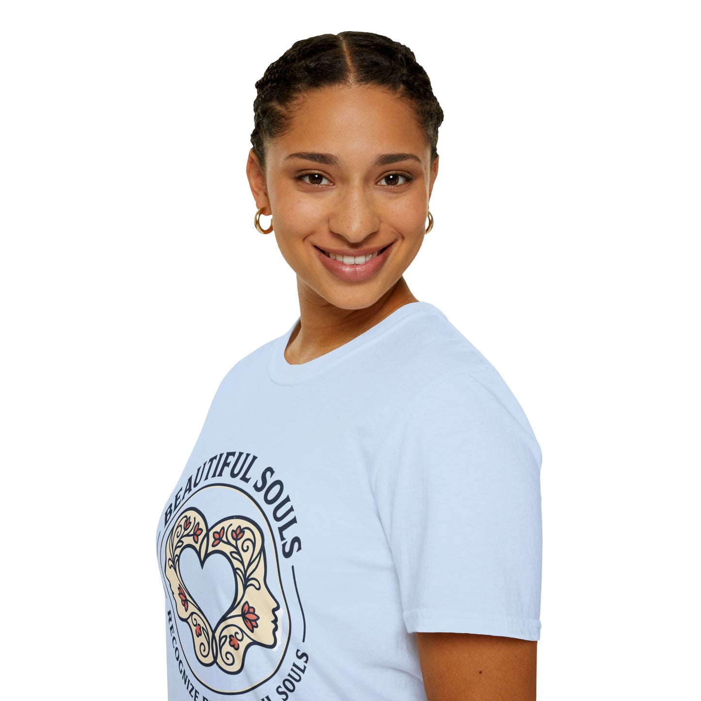 Beautiful Souls Graphic T-Shirt — "Beautiful Souls" Heart Floral Tee