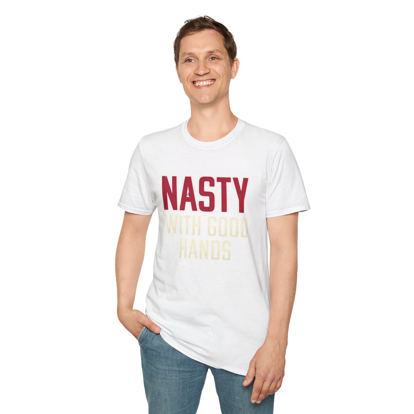"NASTY With Good Hands" Bold Lettering Graphic Tee