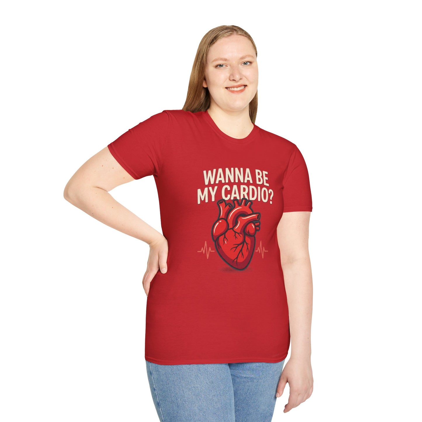 Wanna Be My Cardio? T-Shirt — Cute Anatomical Heart Graphic Tee