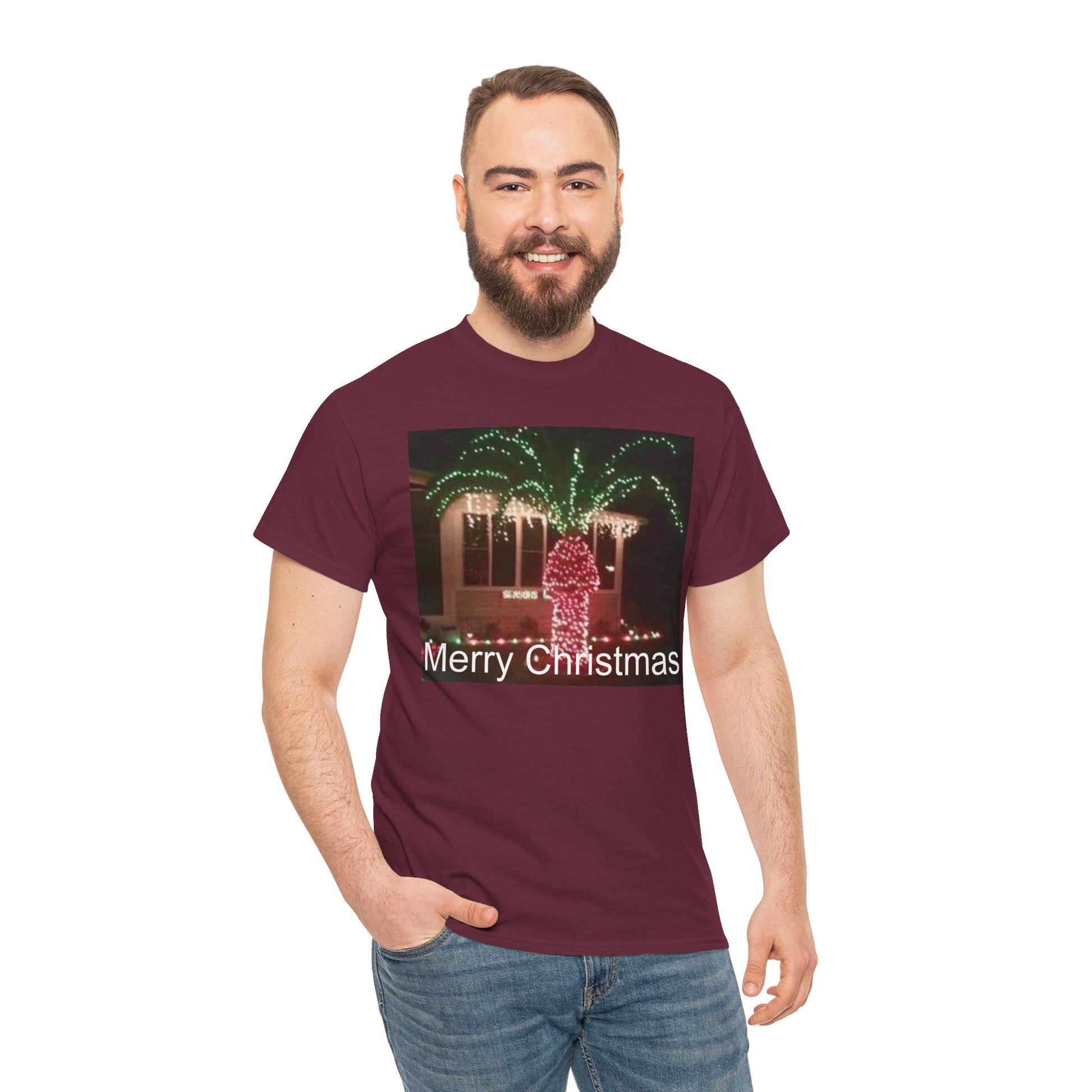 Christmas Lights Tee — 'Merry Christmas' Holiday Graphic T-Shirt Printify