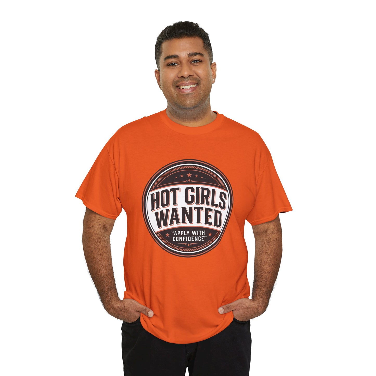 T-Shirt — "Hot Girls Wanted" Retro Badge Tee