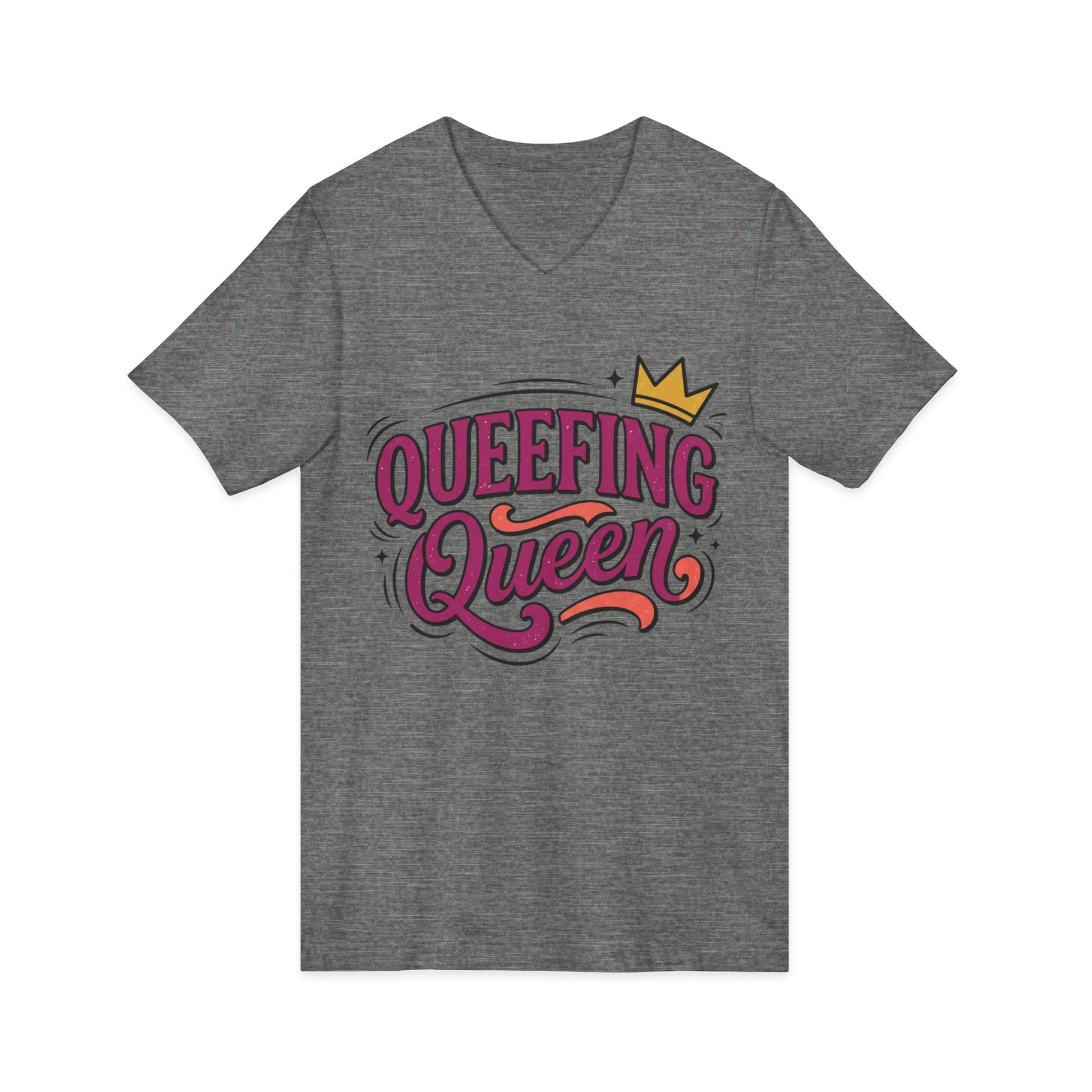 Queefing Queen V-Neck Tee Printify