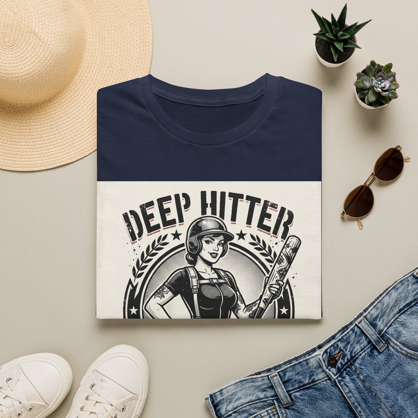 Deep Hitter Baseball Tee — Vintage Softball Graphic Shirt