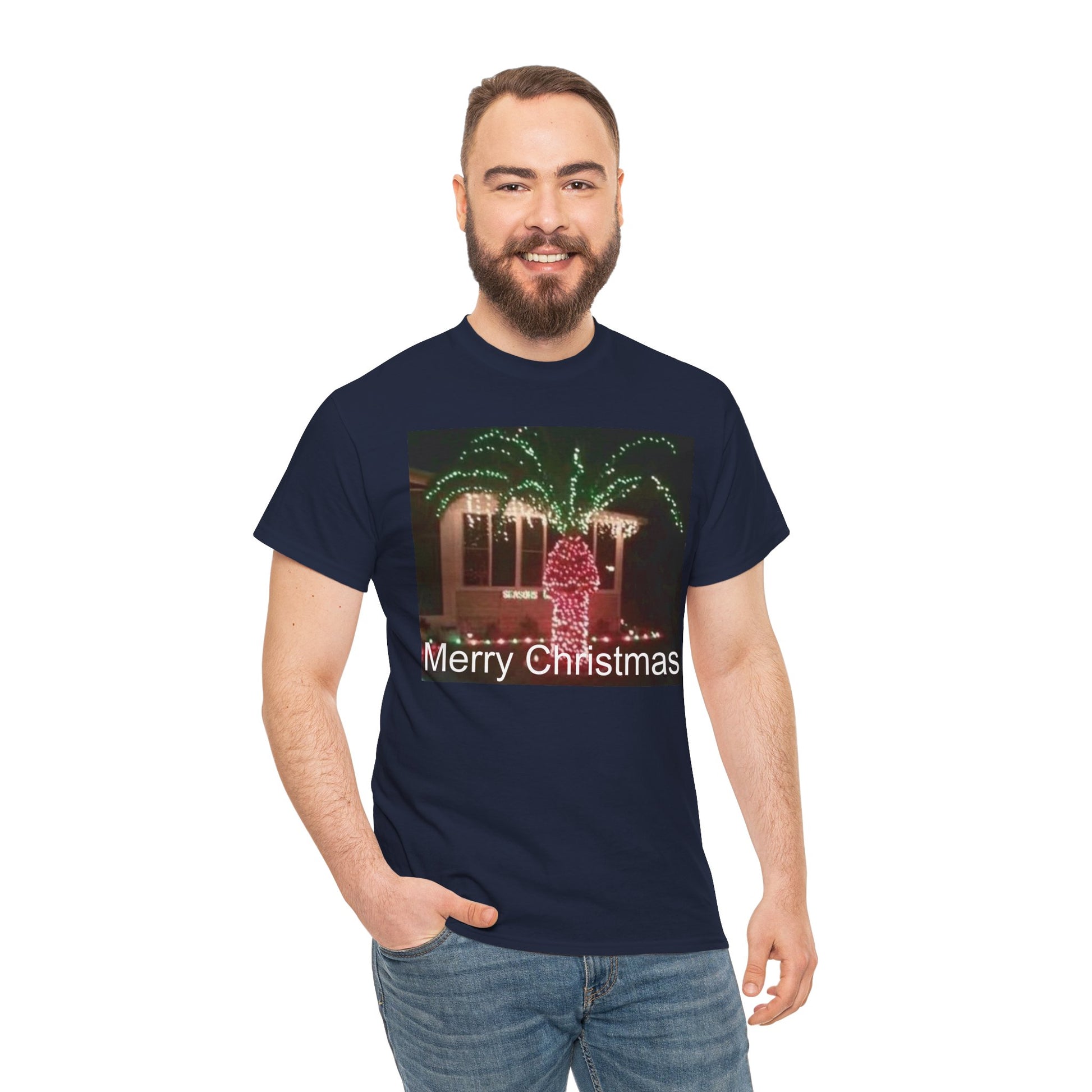 Christmas Lights Tee — 'Merry Christmas' Holiday Graphic T-Shirt Printify