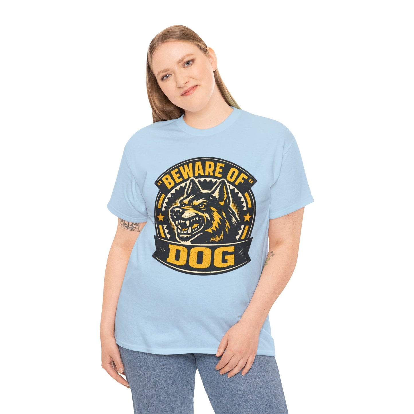 Beware of Dog T-Shirt — Retro Aggressive Dog Warning Graphic Tee Printify
