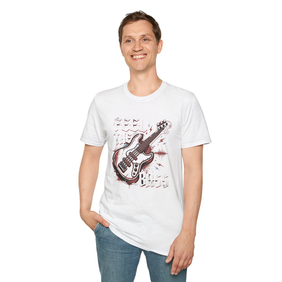 Bass Guitar Graphic T-Shirt — Rock Music Tee ("Bass Player")