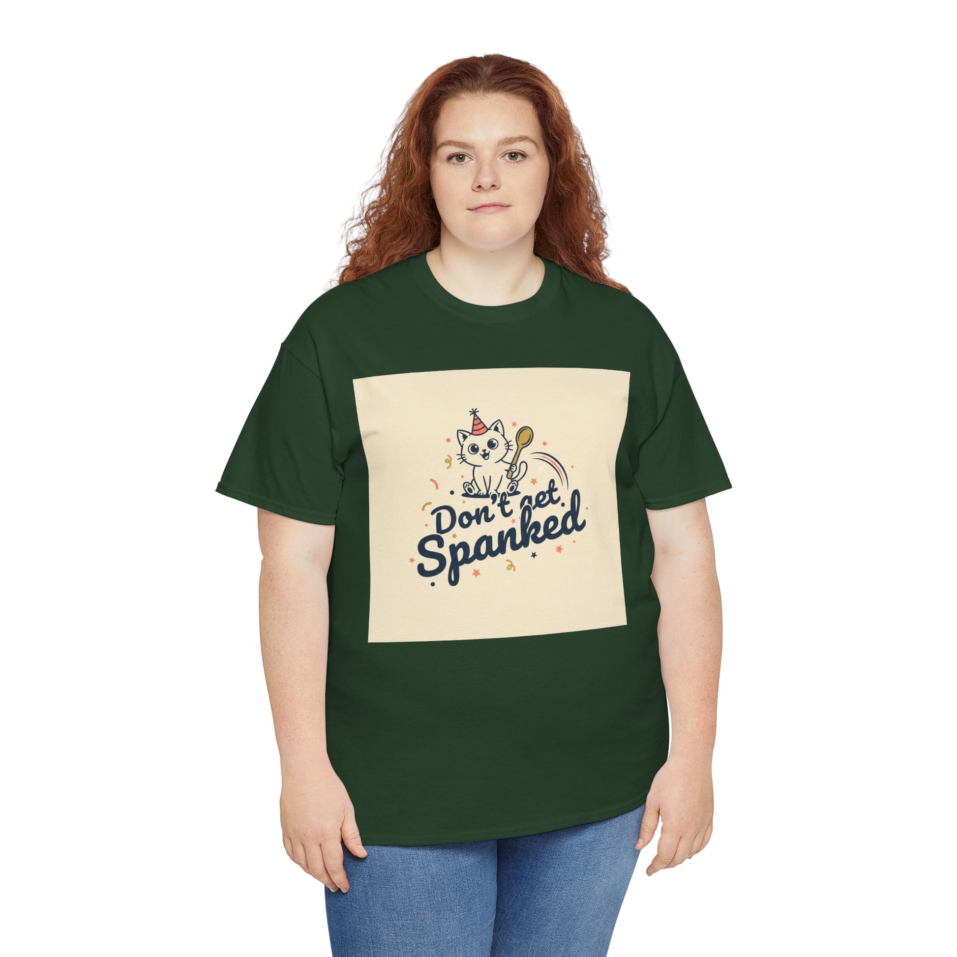 Don’t Get Spanked Cat Tee — Cute Retro Kitten Graphic T-Shirt Printify