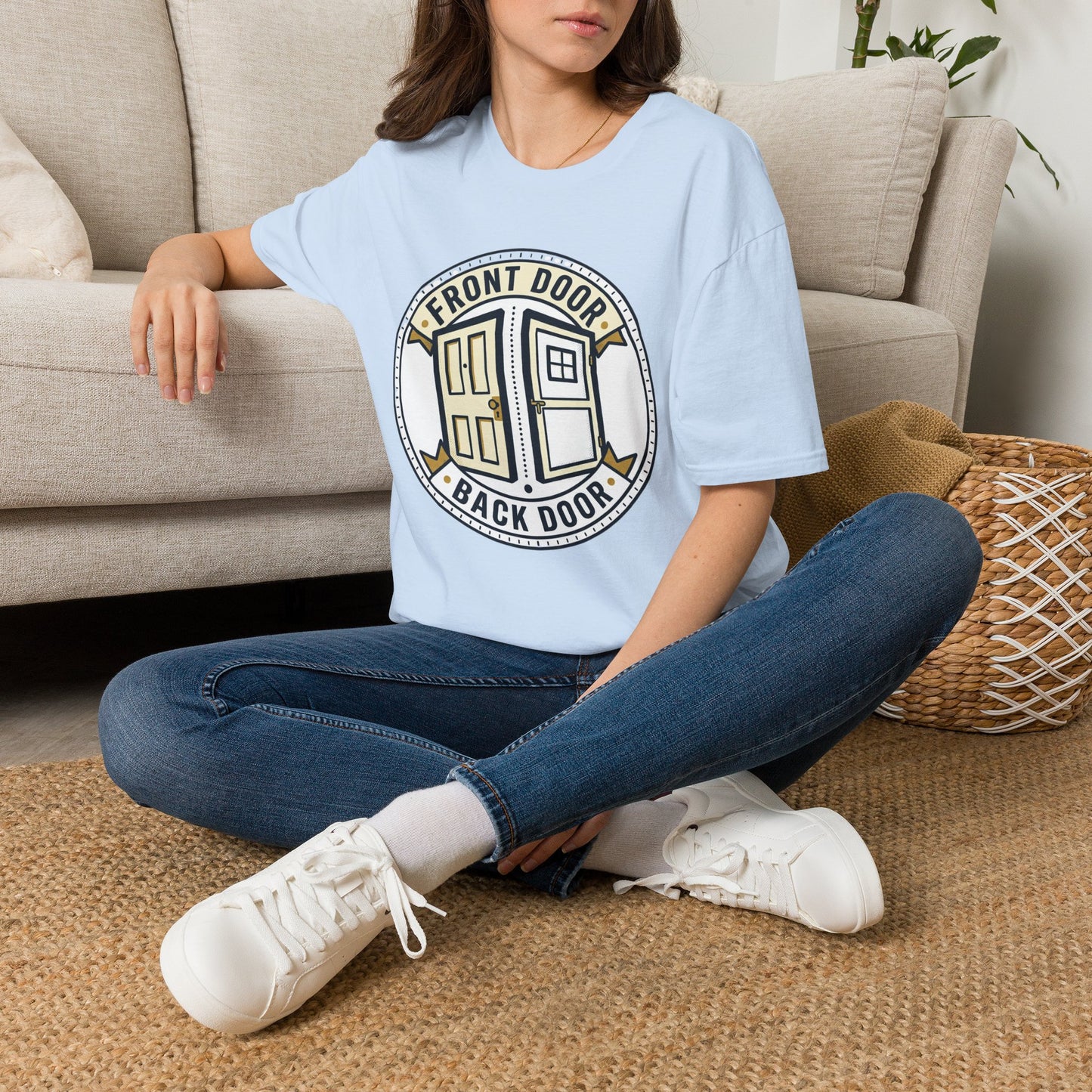Front Door Back Door T-Shirt — Funny Two Doors Graphic Tee