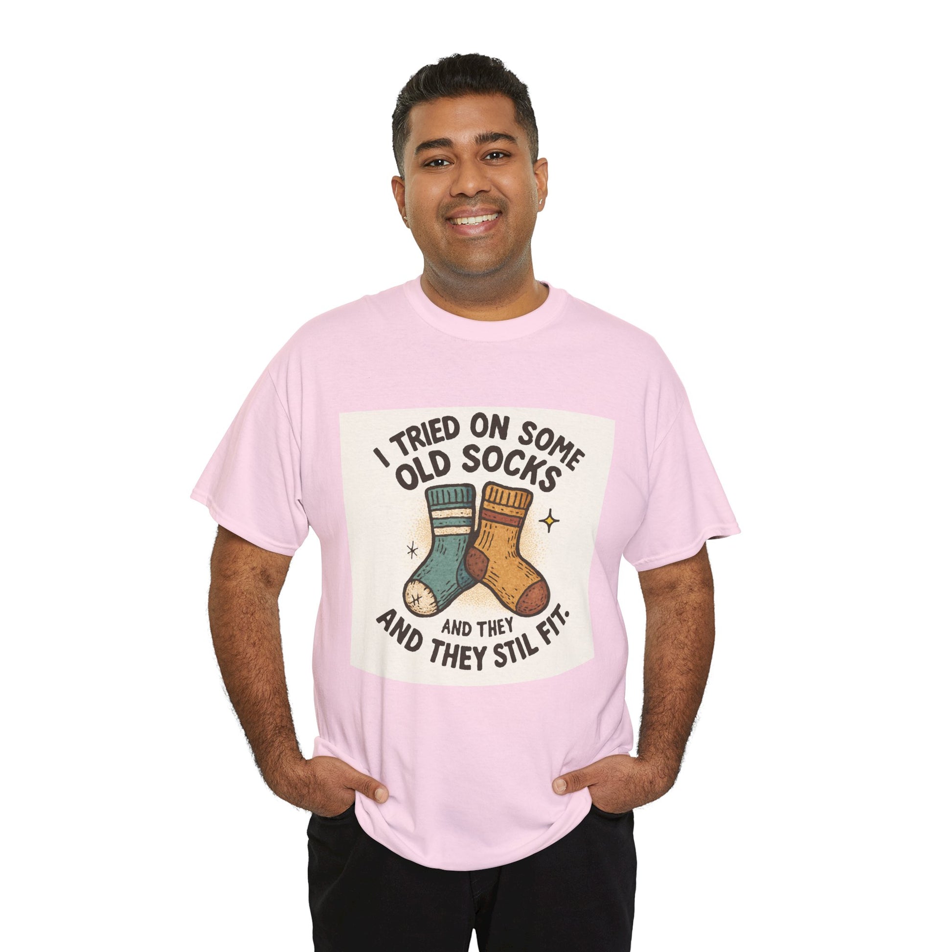 Funny Socks T-Shirt – “I Tried On Some Old Socks and They Still Fit” Graphic Tee Printify
