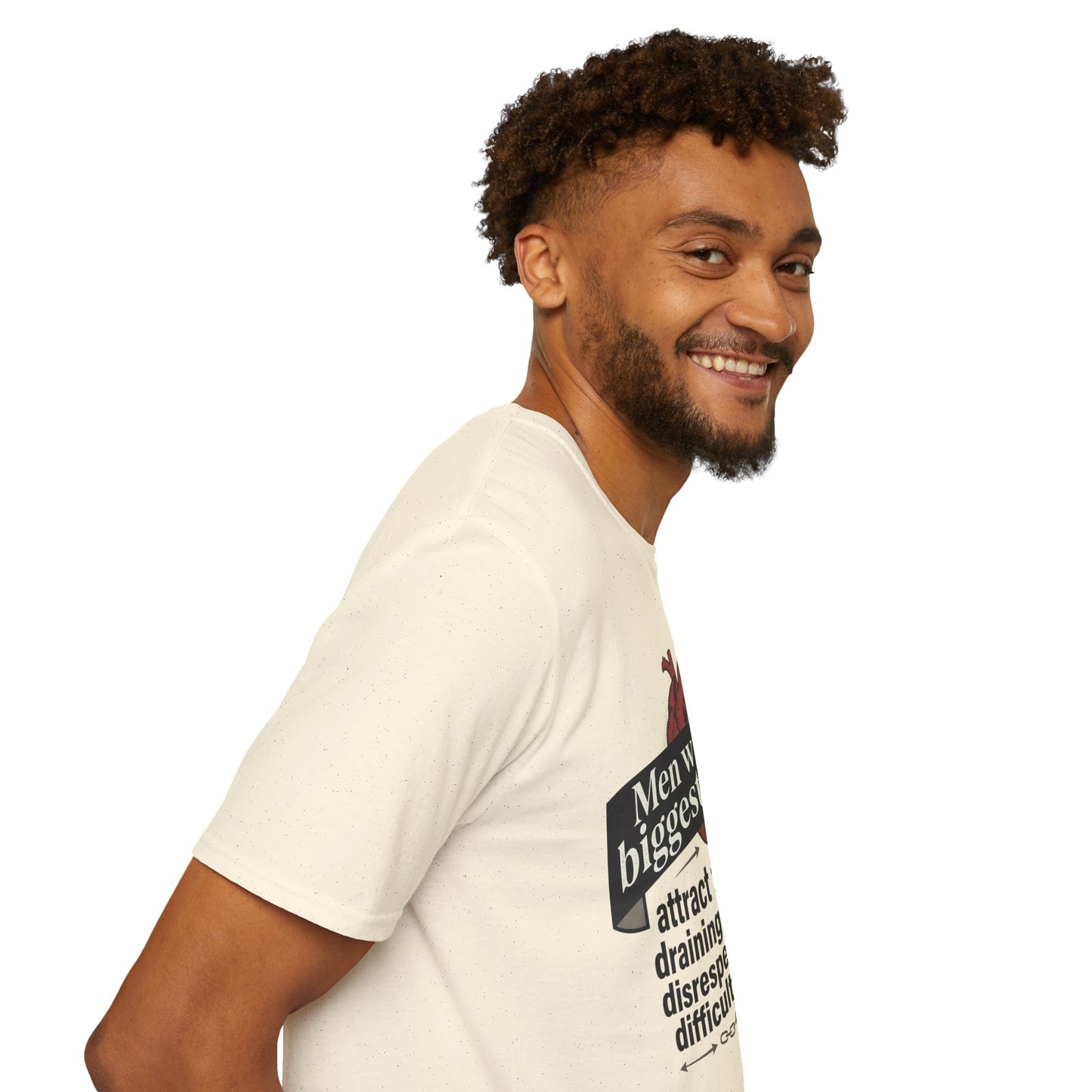 "Men with the Biggest Hearts" Funny Sarcastic Graphic Tee Printify