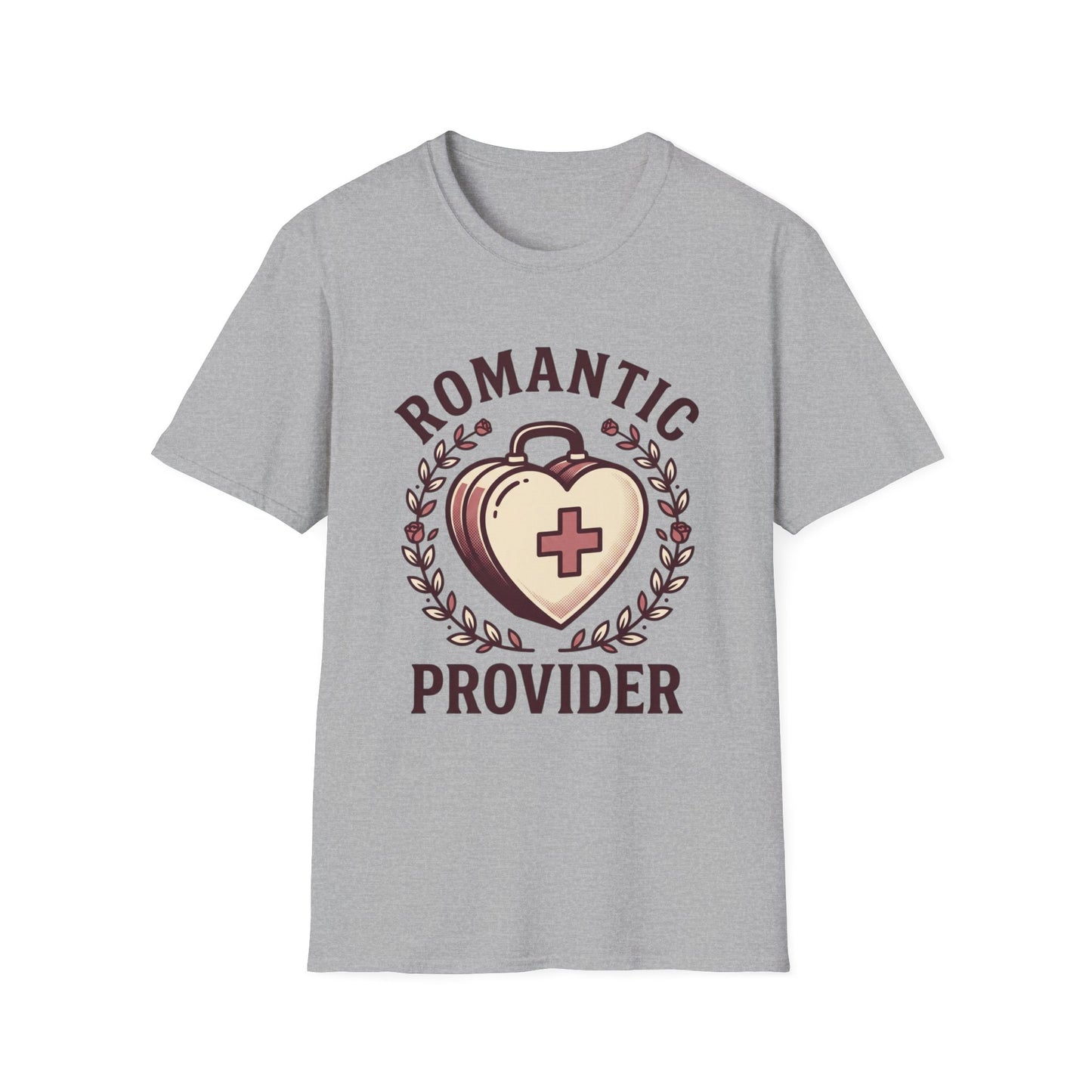 Romantic Provider T-Shirt — Heart Medical Badge Vintage Nurse Love Tee