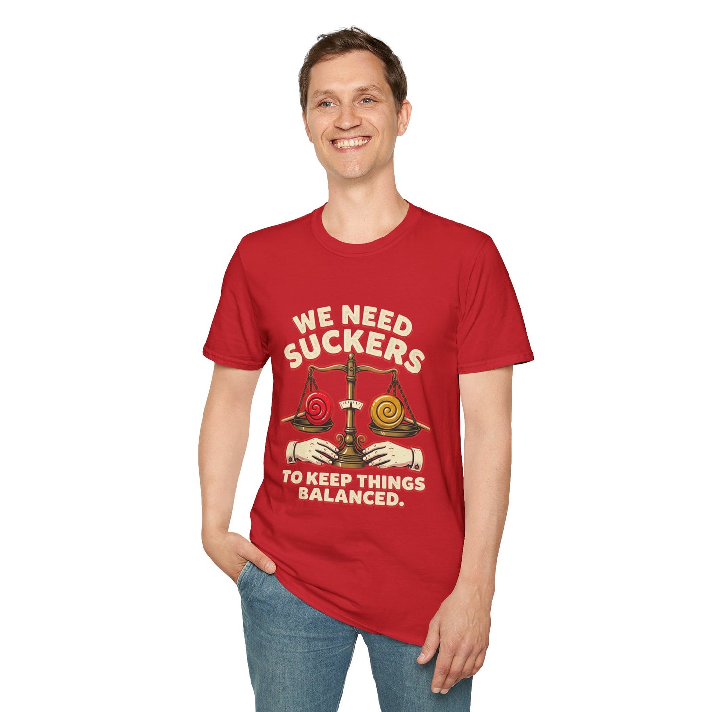 "We Need Suckers to Keep Things Balanced" Retro Candy Scale Tee