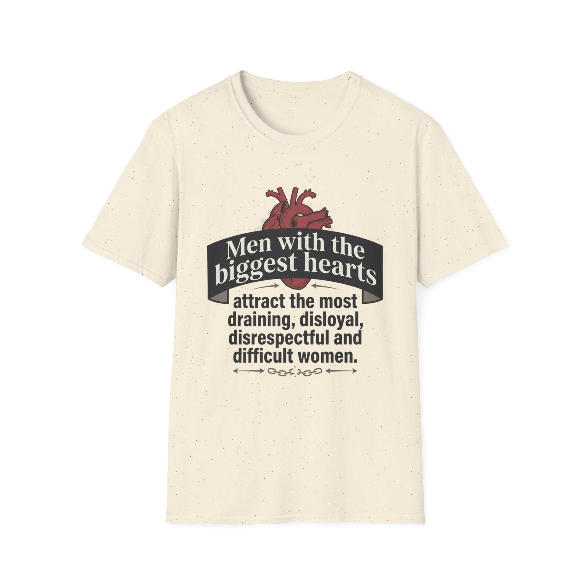 "Men with the Biggest Hearts" Funny Sarcastic Graphic Tee Printify