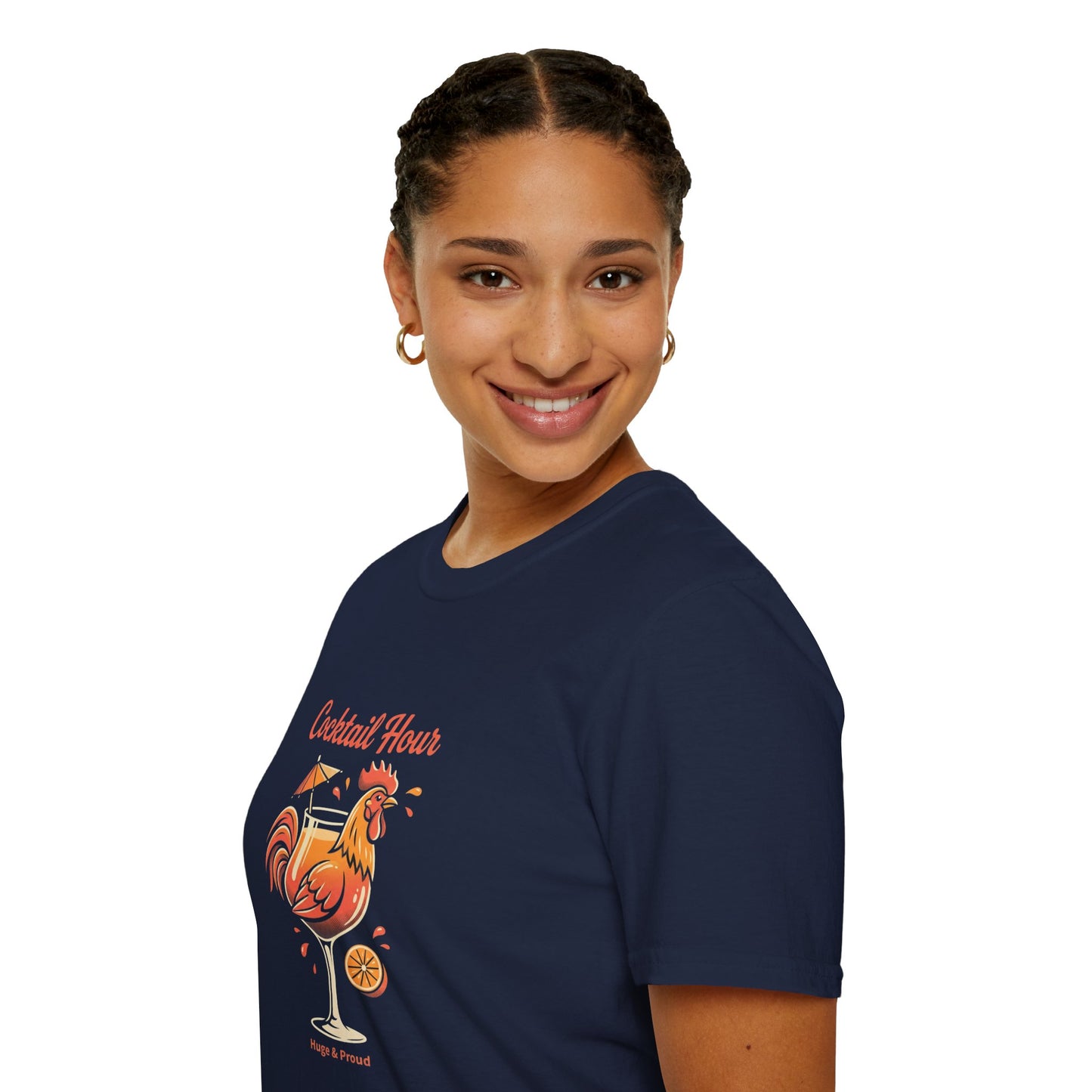 Cocktail Hour Rooster T-Shirt — Funny Bar & Happy Hour Graphic Tee
