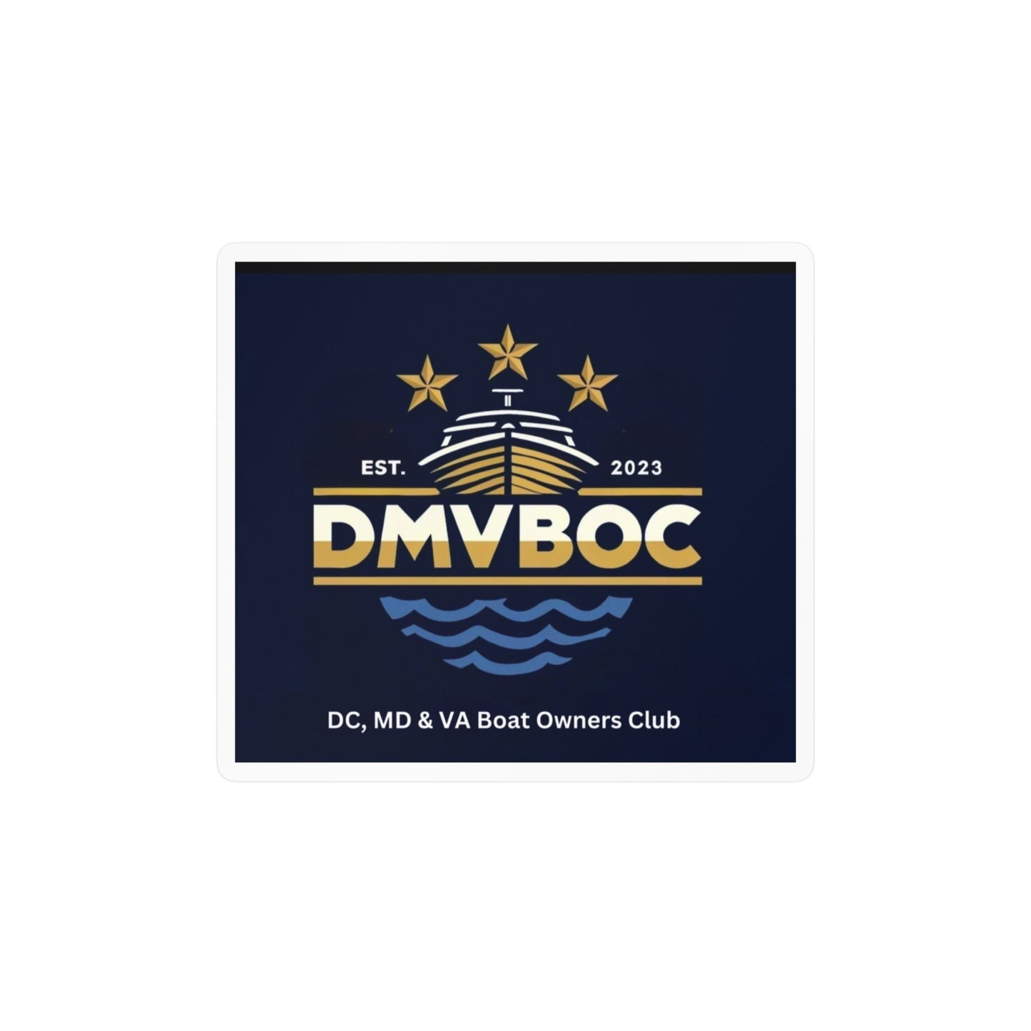 DMVBOC Boat Club Kiss-Cut Vinyl Sticker — DC MD VA Boat Owners Club Logo Decal