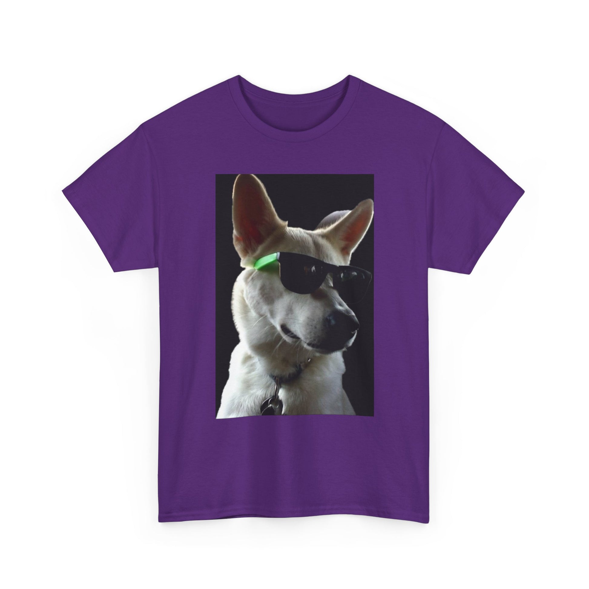Cyberpunk Dog Photo Tee — Futuristic Bull Terrier Graphic T-Shirt Printify