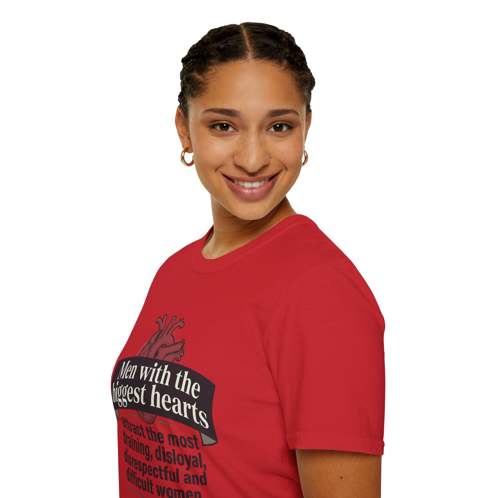 "Men with the Biggest Hearts" Funny Sarcastic Graphic Tee Printify