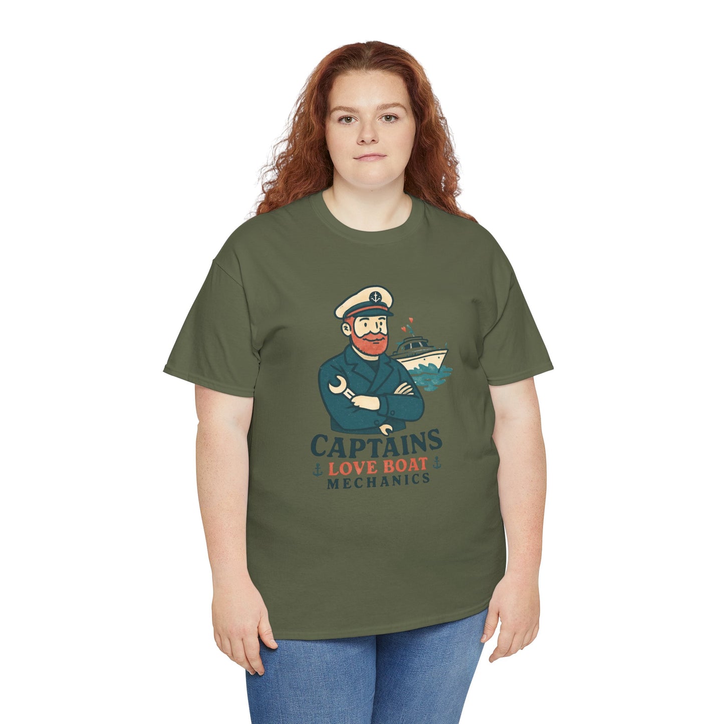 Captain Mechanics T‑Shirt — "Captains Love Boat Mechanics" Nautical Crew Tee