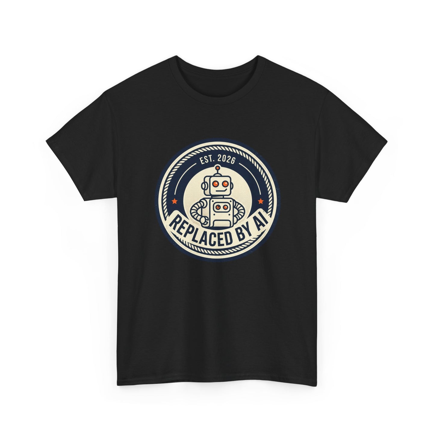 "Replaced by AI" Retro Robot Graphic Tee