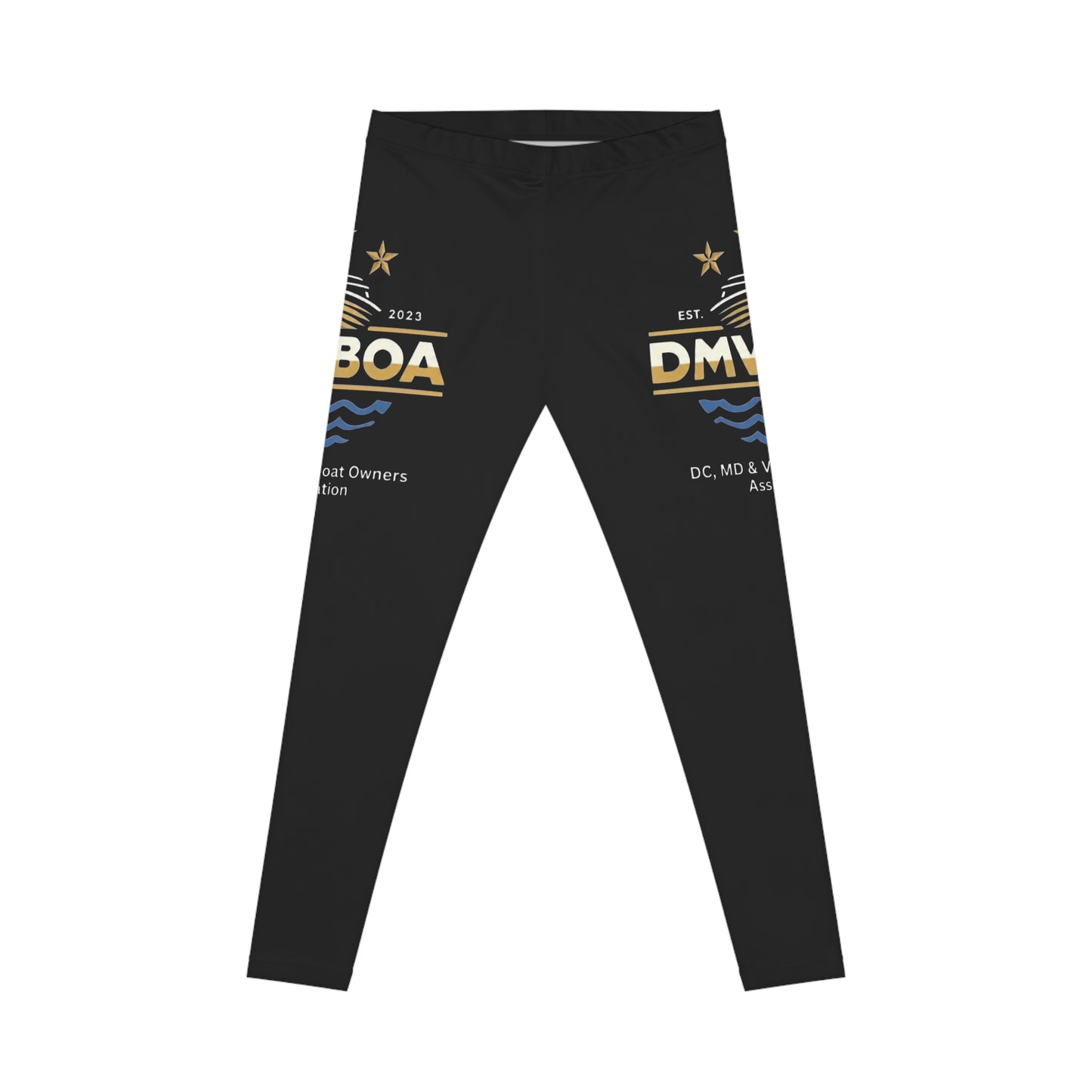 DMV Boat Owners Association Leggings — Women's Casual Black Nautical Leggings