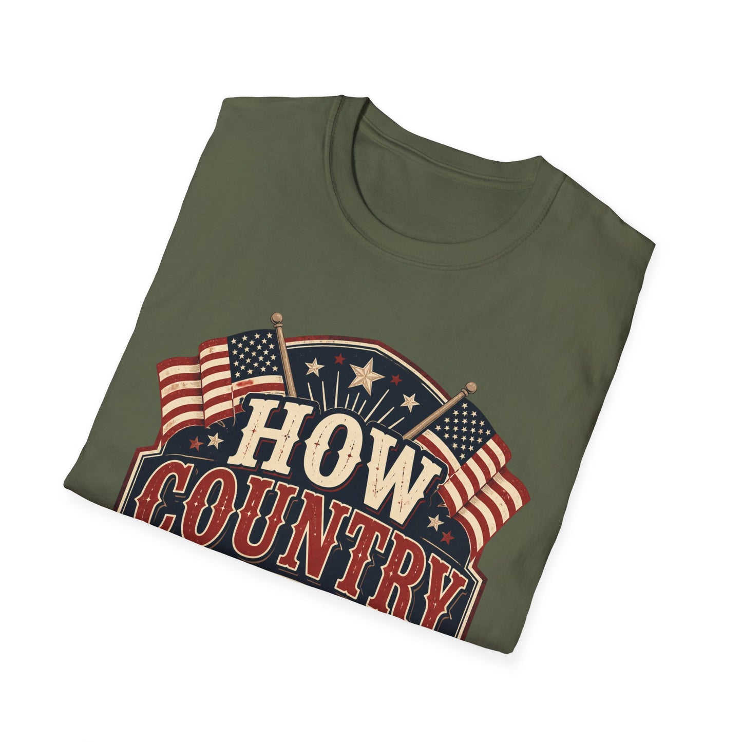 How Country Are You? T-Shirt — Vintage American Flag Country Graphic Tee