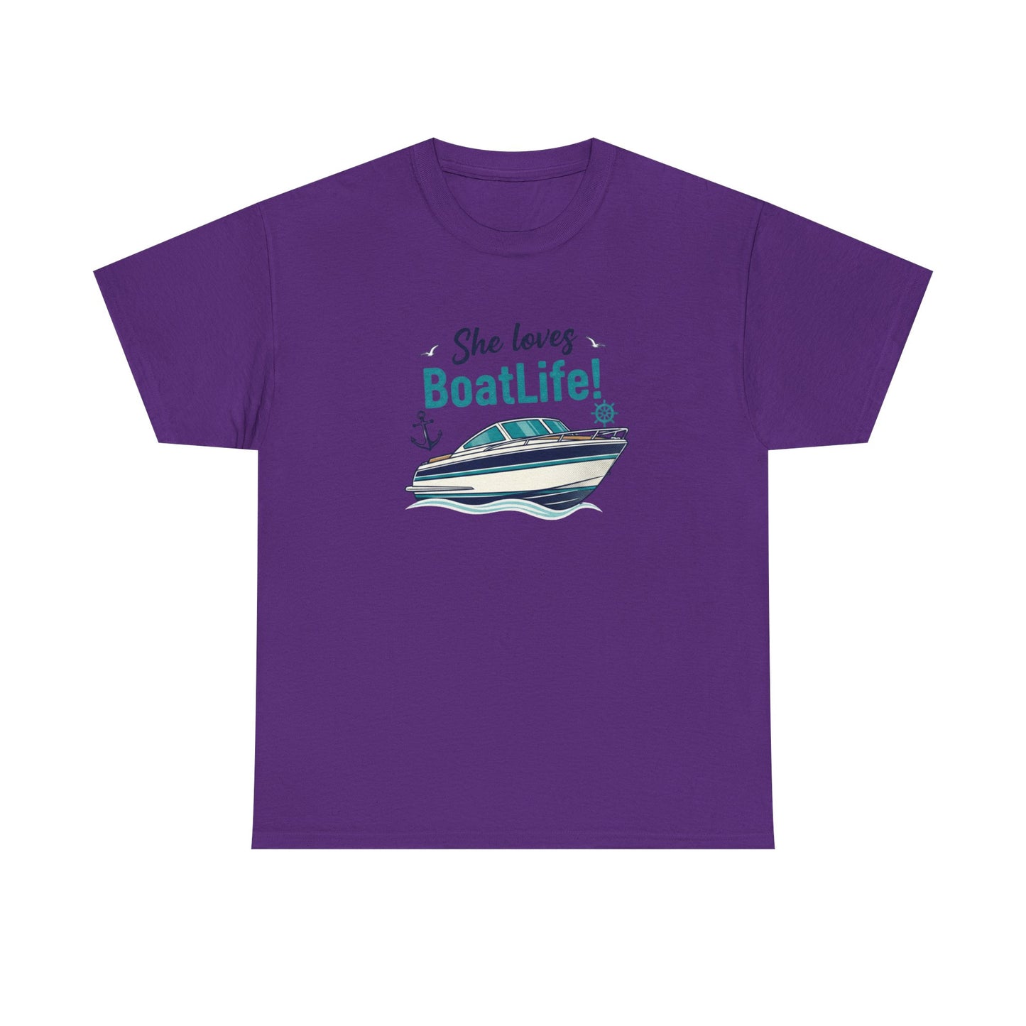 Boat Life T-Shirt — "She Loves BoatLife!" Graphic Tee for Boating Fans