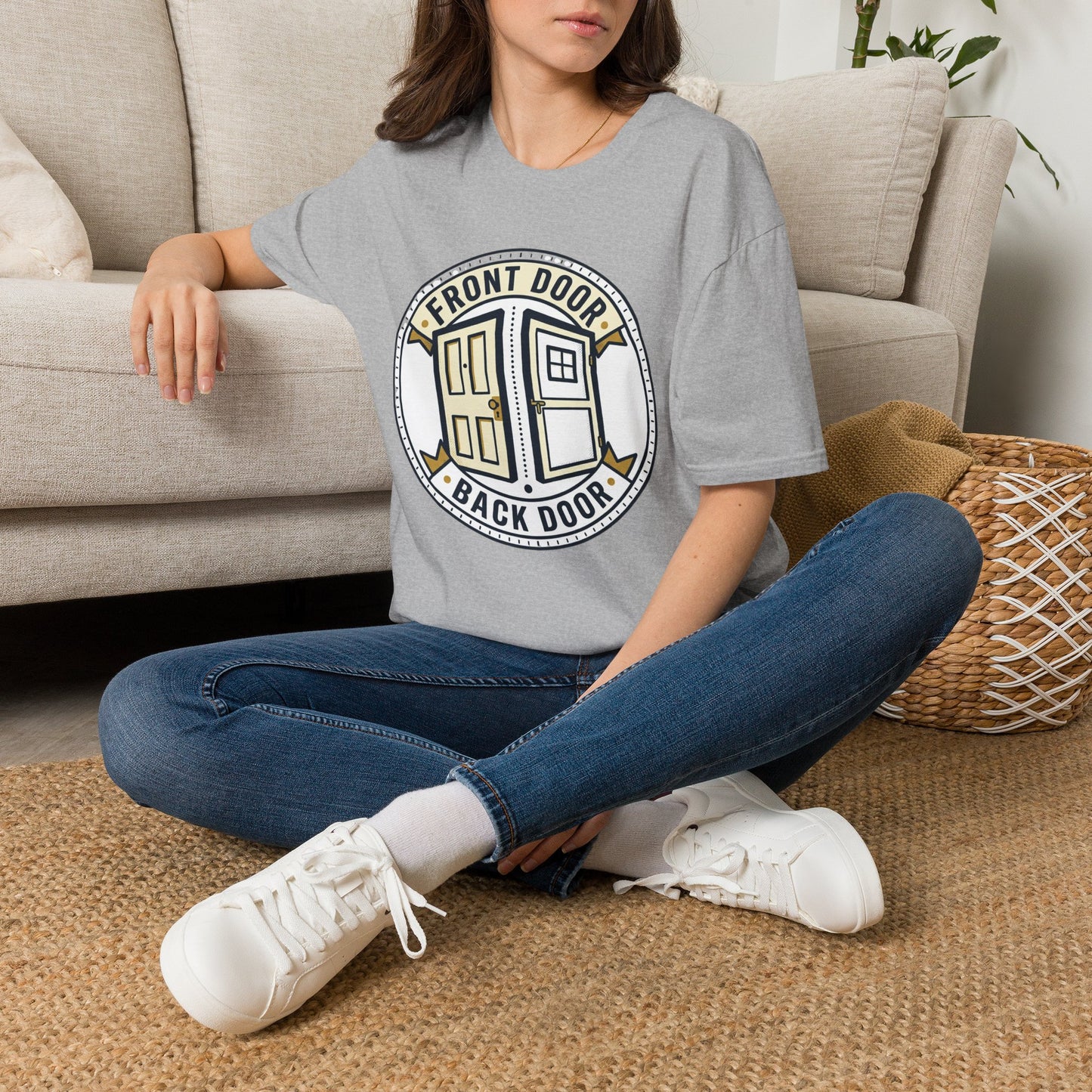 Front Door Back Door T-Shirt — Funny Two Doors Graphic Tee