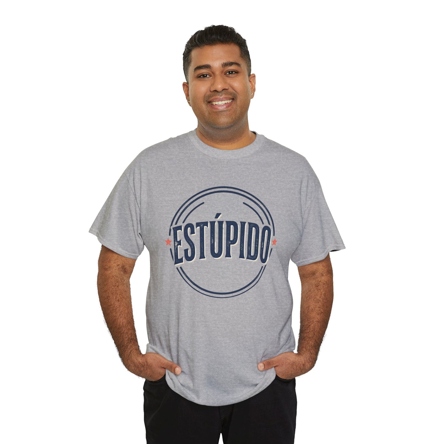 ESTÚPIDO Circle Logo Graphic Tee (Spanish Funny Statement)