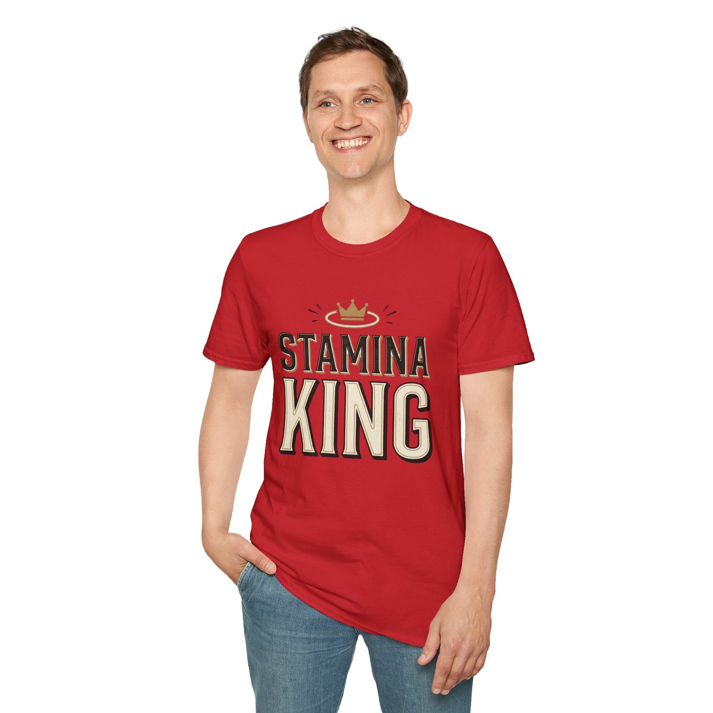 Stamina King T-Shirt — Bold Crown Fitness Tee for Workout Motivation