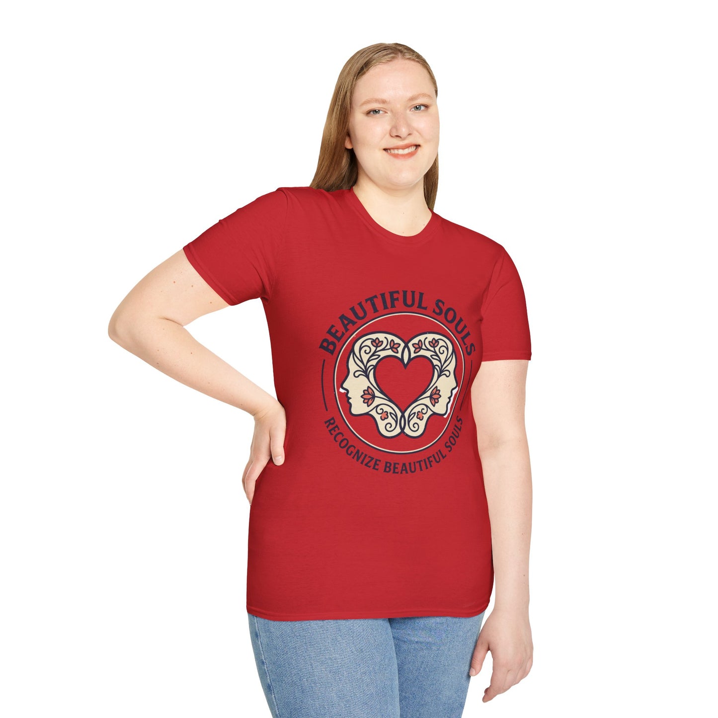 Beautiful Souls Graphic T-Shirt — "Beautiful Souls" Heart Floral Tee