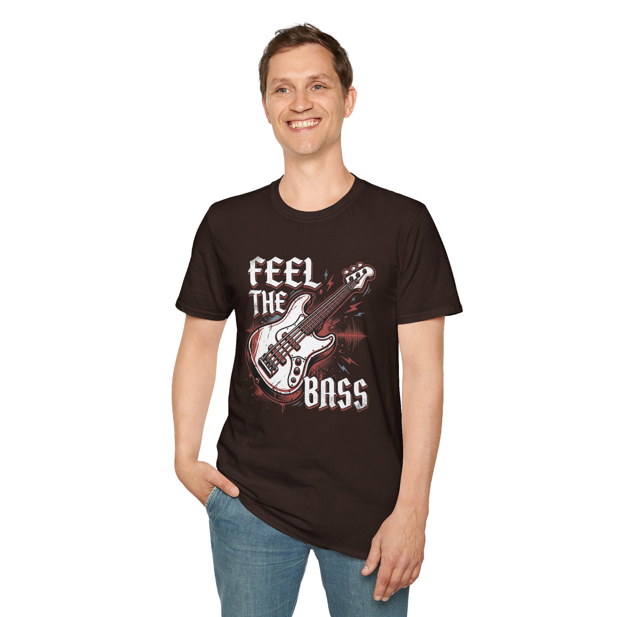 Bass Guitar Graphic T-Shirt — Rock Music Tee ("Bass Player")