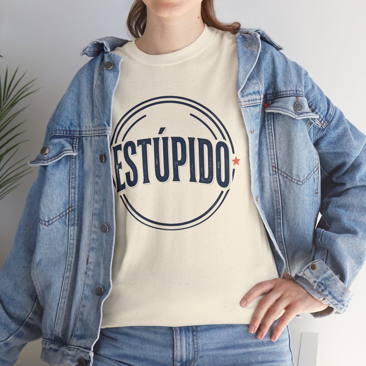 ESTÚPIDO Circle Logo Graphic Tee (Spanish Funny Statement)