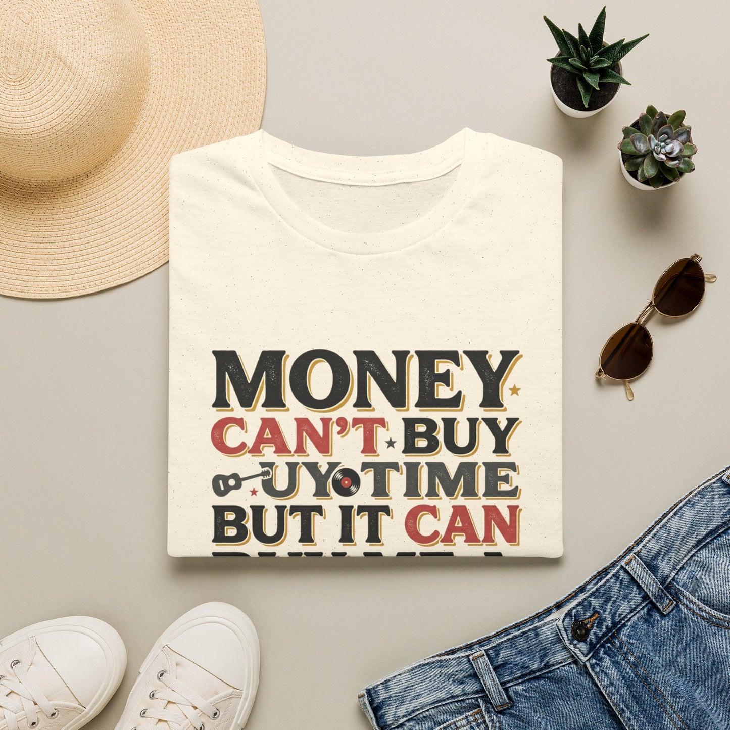 Money Can't Buy Joy T-Shirt — Funny Retro Graphic Tee: "Money Can't Buy You Time But It Can Buy Me A Good Time"