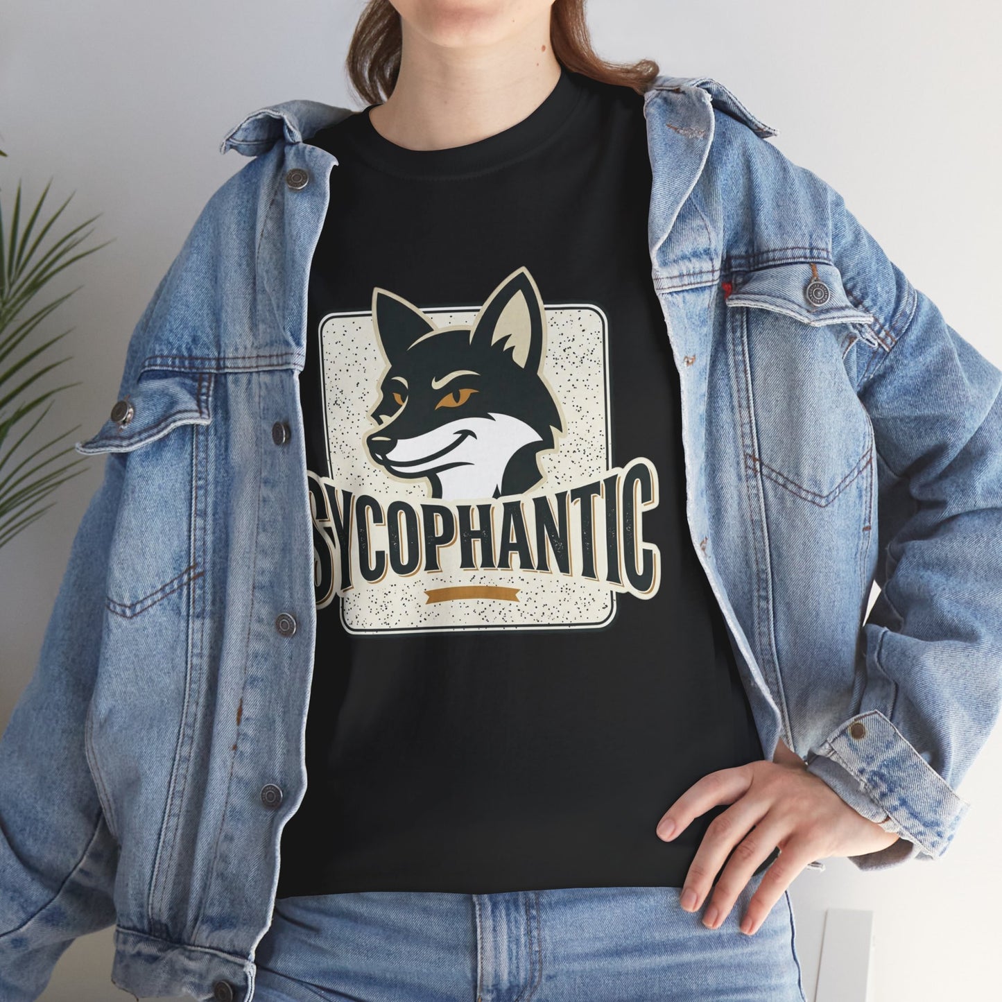Sycophantic Fox Graphic Tee — Retro Animal Logo T-Shirt