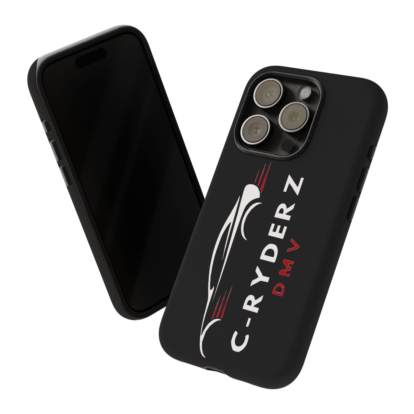 C-Ryderz DMV Black Slim Phone Case — Sporty Car Silhouette Protective Cover Printify