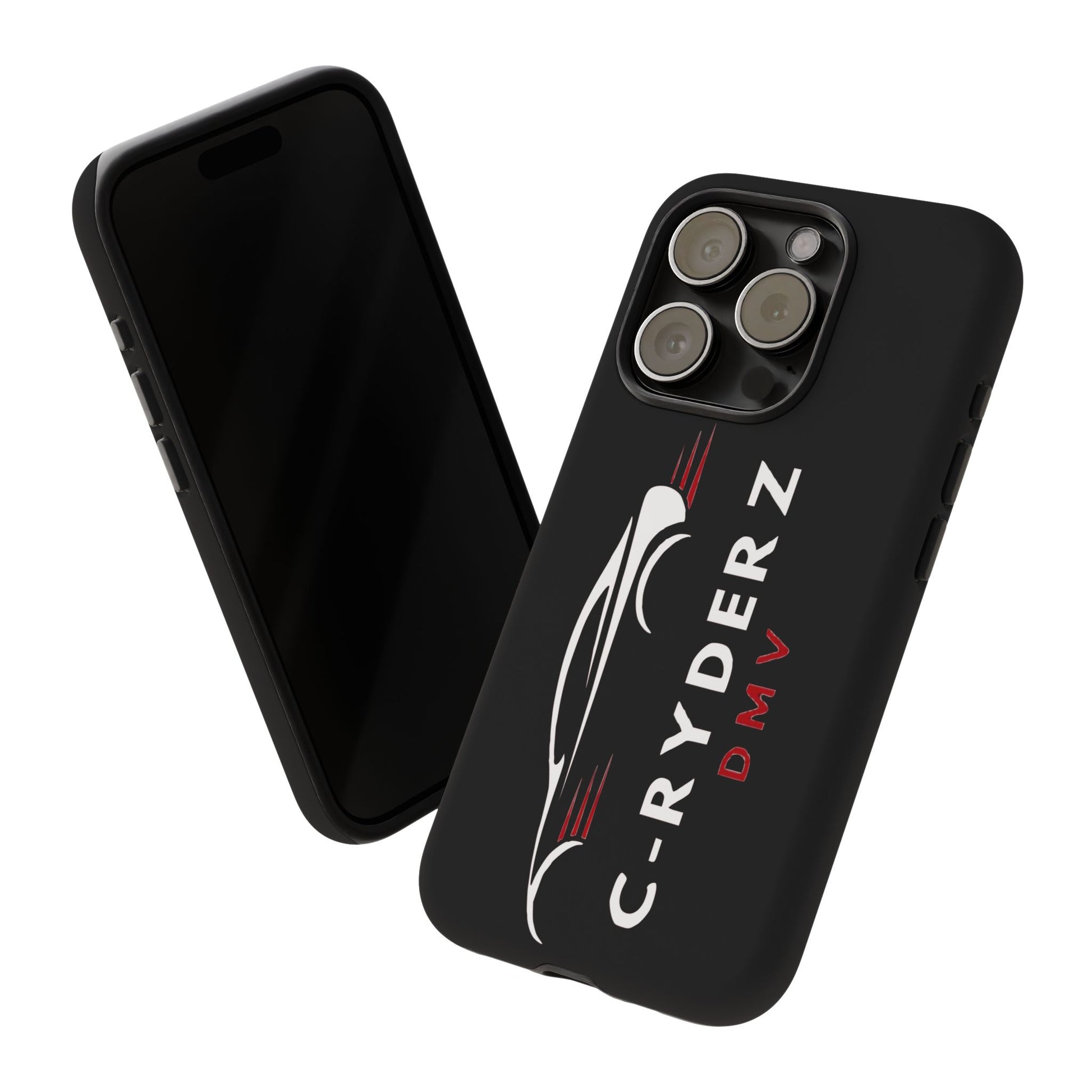 C-Ryderz DMV Black Slim Phone Case — Sporty Car Silhouette Protective Cover Printify