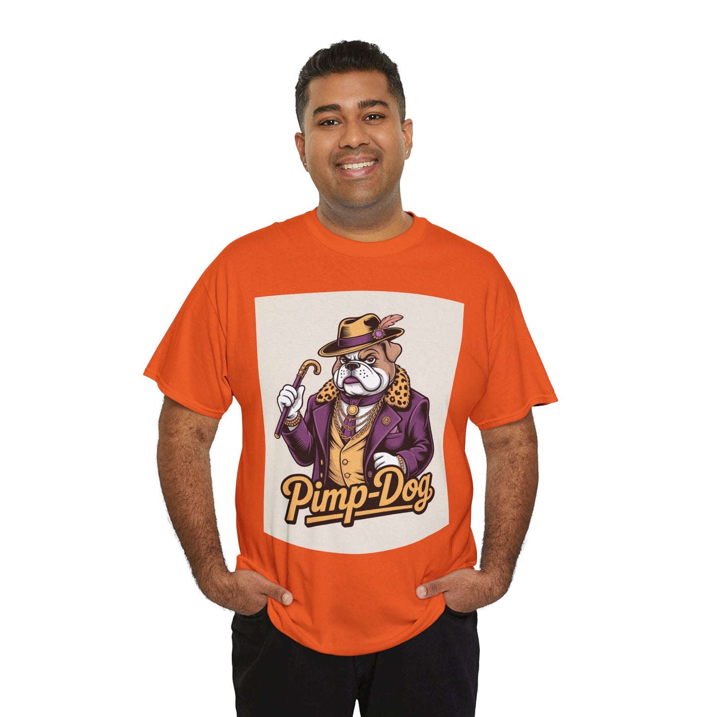 Pimp-Dog Graphic Tee — Retro Bulldog Character Shirt Printify